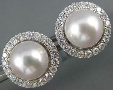 LARGE .67CT DIAMOND & AAA SOUTH SEA PEARLS 18KT WHITE GOLD EARRINGS & JACKETS