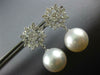 LARGE 1.3CT DIAMOND & AAA SOUTH SEA PEARL 18K WHITE GOLD FLOWER HANGING EARRINGS