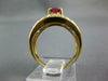ESTATE WIDE 2.36CT DIAMOND & AAA RUBY 18KT YELLOW GOLD 3D OVAL ENGAGEMENT RING