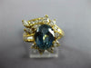 LARGE 3.0CT DIAMOND & AAA CEYLON SAPPHIRE 18K YELLOW GOLD FLOWER ENGAGEMENT RING
