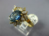 LARGE 3.0CT DIAMOND & AAA CEYLON SAPPHIRE 18K YELLOW GOLD FLOWER ENGAGEMENT RING