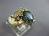 LARGE 3.0CT DIAMOND & AAA CEYLON SAPPHIRE 18K YELLOW GOLD FLOWER ENGAGEMENT RING