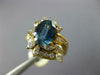 LARGE 3.0CT DIAMOND & AAA CEYLON SAPPHIRE 18K YELLOW GOLD FLOWER ENGAGEMENT RING