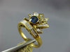 ESTATE LARGE 1.85CT DIAMOND & AAA SAPPHIRE 18KT YELLOW GOLD MULTI SHAPE FUN RING