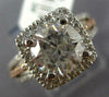 ESTATE LARGE 2.80CT DIAMOND 14KT WHITE & ROSE GOLD SQUARE HALO ENGAGEMENT RING