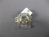 ESTATE LARGE 2.80CT DIAMOND 14KT WHITE & ROSE GOLD SQUARE HALO ENGAGEMENT RING