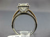 ESTATE LARGE 2.80CT DIAMOND 14KT WHITE & ROSE GOLD SQUARE HALO ENGAGEMENT RING