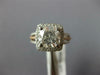 ESTATE LARGE 2.80CT DIAMOND 14KT WHITE & ROSE GOLD SQUARE HALO ENGAGEMENT RING