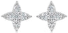 .49CT DIAMOND 14KT WHITE GOLD 3D CLUSTER INVISIBLE STAR CLASSIC STUD EARRINGS