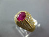 WIDE 2.30CT DIAMOND & AAA RUBY 18KT YELLOW GOLD OVAL MULTI ROW ENGAGEMENT RING
