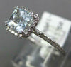 .87CT DIAMOND & AAA AQUAMARINE 14KT WHITE GOLD 3D PRINCESS HALO ENGAGEMENT RING