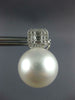 EXTRA LARGE .60CT DIAMOND & AAA SOUTH SEA PEARL 18KT WHITE GOLD CLIP ON EARRINGS