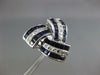 WIDE 1.80CT DIAMOND & SAPPHIRE 14KT WHITE GOLD ROUND & BAGUETTE TRIANGULAR RING