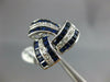 WIDE 1.80CT DIAMOND & SAPPHIRE 14KT WHITE GOLD ROUND & BAGUETTE TRIANGULAR RING