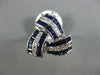 WIDE 1.80CT DIAMOND & SAPPHIRE 14KT WHITE GOLD ROUND & BAGUETTE TRIANGULAR RING