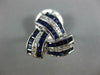 WIDE 1.80CT DIAMOND & SAPPHIRE 14KT WHITE GOLD ROUND & BAGUETTE TRIANGULAR RING