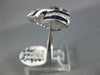 WIDE 1.80CT DIAMOND & SAPPHIRE 14KT WHITE GOLD ROUND & BAGUETTE TRIANGULAR RING