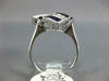 WIDE 1.80CT DIAMOND & SAPPHIRE 14KT WHITE GOLD ROUND & BAGUETTE TRIANGULAR RING
