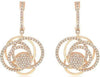.93CT DIAMOND 14KT ROSE GOLD 3D MULTI CIRCULAR INTERTWINING FUN HANGING EARRINGS