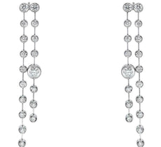 1.52CT DIAMOND 14KT WHITE GOLD BY THE YARD CLUSTER CHANDELIER HANGING EARRINGS