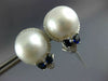 LARGE 1.19CT DIAMOND & AAA SAPPHIRE & SOUTH SEA PEARL 18KT WHITE GOLD EARRINGS