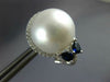 LARGE 1.19CT DIAMOND & AAA SAPPHIRE & SOUTH SEA PEARL 18KT WHITE GOLD EARRINGS