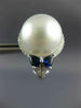 LARGE 1.19CT DIAMOND & AAA SAPPHIRE & SOUTH SEA PEARL 18KT WHITE GOLD EARRINGS