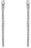 ESTATE .46CT DIAMOND 18KT WHITE GOLD 3D ROUND CLASSIC HOOP HANGING EARRINGS