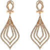 ESTATE 1.44CT DIAMOND 14KT 2 TONE GOLD 3D FLOWER TRIANGULAR FUN HANGING EARRINGS