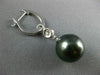 LARGE .38CT DIAMOND & AAA TAHITIAN PEARL 18KT WHITE GOLD HUGGIE HANGING EARRINGS