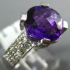 ESTATE 2.75CT DIAMOND & AAA AMETHYST 14KT WHITE GOLD 3D CUSHION CLASSIC FUN RING