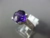 ESTATE 2.75CT DIAMOND & AAA AMETHYST 14KT WHITE GOLD 3D CUSHION CLASSIC FUN RING