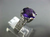 ESTATE 2.75CT DIAMOND & AAA AMETHYST 14KT WHITE GOLD 3D CUSHION CLASSIC FUN RING