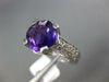 ESTATE 2.75CT DIAMOND & AAA AMETHYST 14KT WHITE GOLD 3D CUSHION CLASSIC FUN RING