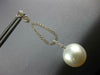 LARGE .78CT DIAMOND & AAA SOUTH SEA PEARL 18K WHITE GOLD ETOILE HANGING EARRINGS