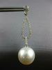 LARGE .78CT DIAMOND & AAA SOUTH SEA PEARL 18K WHITE GOLD ETOILE HANGING EARRINGS