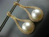 EXTRA LARGE 3.45CT DIAMOND AAA SOUTH SEA PEARL 18KT ROSE GOLD HANGING EARRINGS