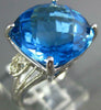EXTRA LARGE 9.66CT DIAMOND & AAA BLUE TOPAZ 14K WHITE GOLD CUSHION FILIGREE RING