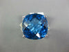 EXTRA LARGE 9.66CT DIAMOND & AAA BLUE TOPAZ 14K WHITE GOLD CUSHION FILIGREE RING