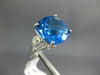 EXTRA LARGE 9.66CT DIAMOND & AAA BLUE TOPAZ 14K WHITE GOLD CUSHION FILIGREE RING