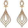 ESTATE 1.07CT DIAMOND 14KT ROSE GOLD 3D MULTI LEAF CLIP ON HANGING EARRINGS