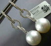 LARGE .81CT DIAMOND & AAA SOUTH SEA PEARL 18KT WHITE GOLD 3D HANGING EARRINGS
