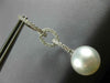 LARGE .81CT DIAMOND & AAA SOUTH SEA PEARL 18KT WHITE GOLD 3D HANGING EARRINGS