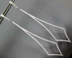 ESTATE EXTRA LARGE 1.11CT DIAMOND 18KT WHITE GOLD 3D TRIANGULAR HANGING EARRINGS