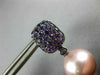 1.45CT AAA AMETHYST & PINK SOUTH SEA PEARL 18KT BLACK GOLD 3D HANGING EARRINGS