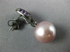 1.45CT AAA AMETHYST & PINK SOUTH SEA PEARL 18KT BLACK GOLD 3D HANGING EARRINGS