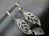 ESTATE LARGE 1.12CT DIAMOND 18KT WHITE GOLD OPEN FILIGREE LEAF HANGING EARRINGS