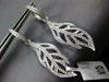 ESTATE LARGE 1.12CT DIAMOND 18KT WHITE GOLD OPEN FILIGREE LEAF HANGING EARRINGS