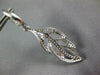 ESTATE LARGE 1.12CT DIAMOND 18KT WHITE GOLD OPEN FILIGREE LEAF HANGING EARRINGS