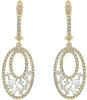 .78CT DIAMOND 14K YELLOW GOLD 3D ROUND & BAGUETTE OPEN FILIGREE HANGING EARRINGS